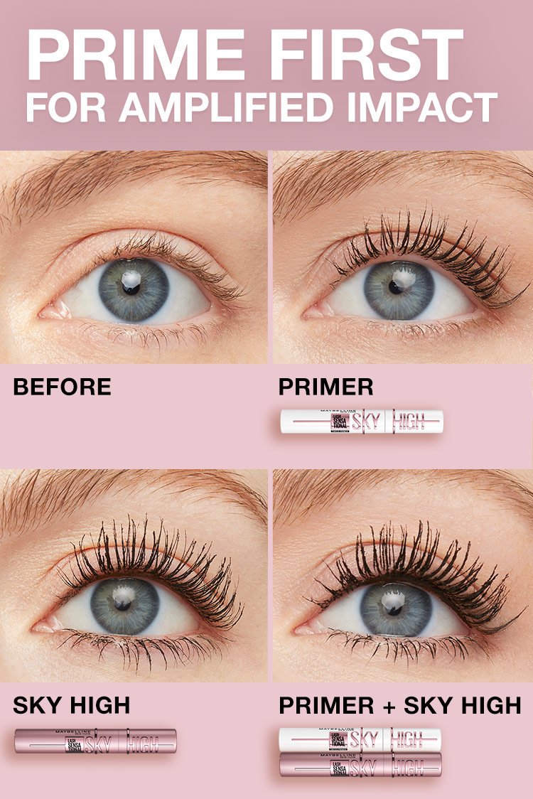 Lash Sensational Sky High® Tinted Primer Mascara Makeup Gallery